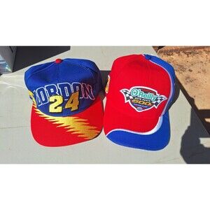 2 Hats Vintage Chase Authentics Jeff Gordon #24  And O'Reilly Auto Parts 500 Hat
